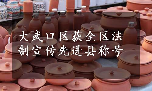 大武口区获全区法制宣传先进县称号