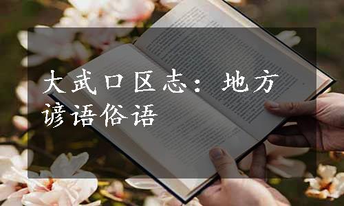 大武口区志：地方谚语俗语