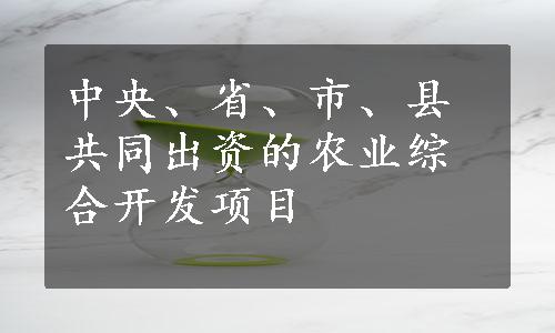 中央、省、市、县共同出资的农业综合开发项目