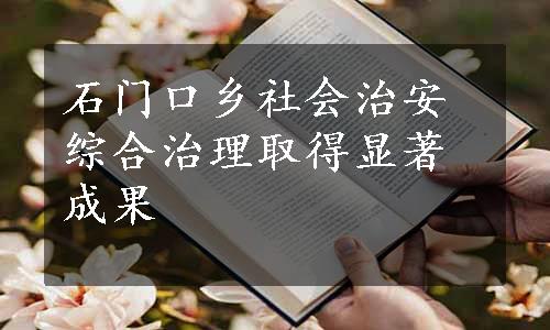 石门口乡社会治安综合治理取得显著成果