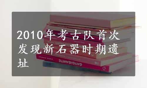 2010年考古队首次发现新石器时期遗址