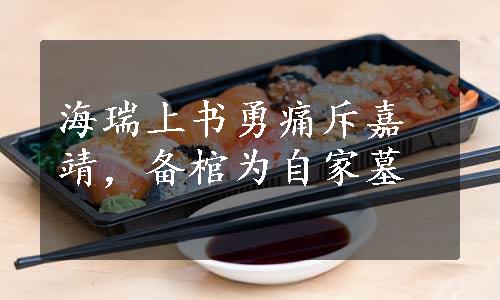 海瑞上书勇痛斥嘉靖，备棺为自家墓