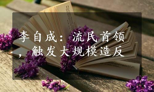 李自成：流民首领，触发大规模造反