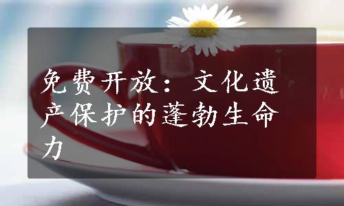 免费开放：文化遗产保护的蓬勃生命力