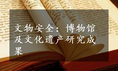 文物安全：博物馆及文化遗产研究成果