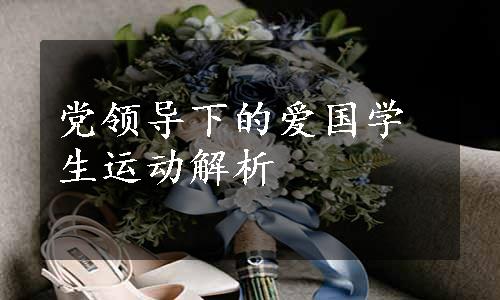 党领导下的爱国学生运动解析