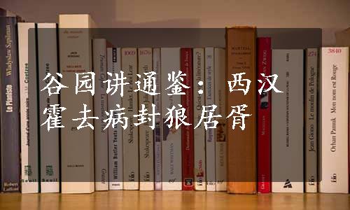 谷园讲通鉴：西汉霍去病封狼居胥