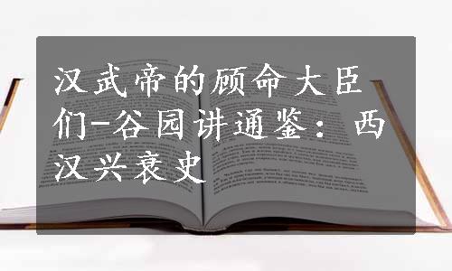 汉武帝的顾命大臣们-谷园讲通鉴：西汉兴衰史