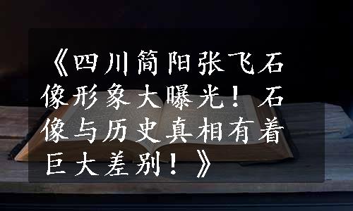 《四川简阳张飞石像形象大曝光！石像与历史真相有着巨大差别！》
