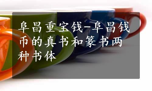 阜昌重宝钱-阜昌钱币的真书和篆书两种书体
