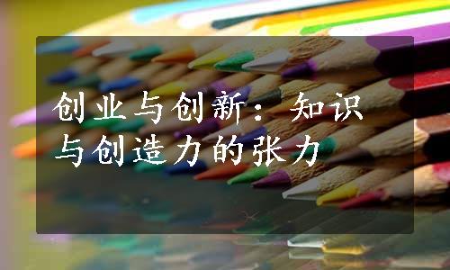 创业与创新：知识与创造力的张力