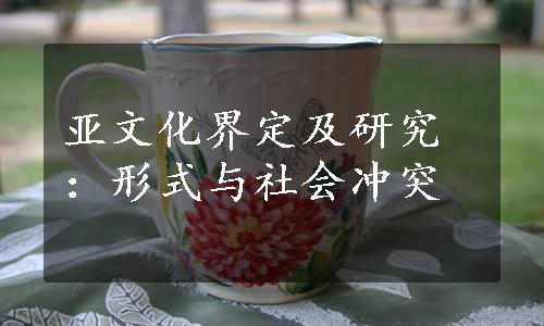 亚文化界定及研究：形式与社会冲突