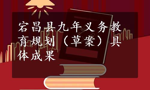 宕昌县九年义务教育规划（草案）具体成果