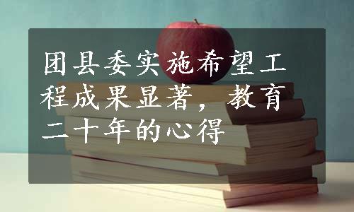 团县委实施希望工程成果显著，教育二十年的心得