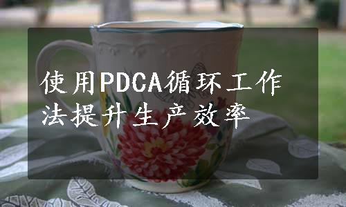 使用PDCA循环工作法提升生产效率