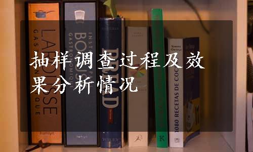 抽样调查过程及效果分析情况