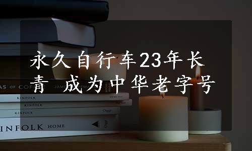 永久自行车23年长青 成为中华老字号