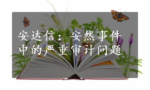 安达信：安然事件中的严重审计问题