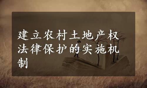 建立农村土地产权法律保护的实施机制