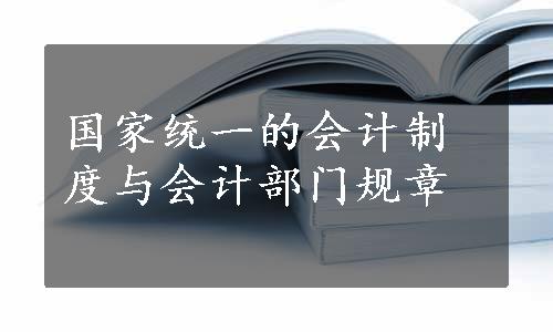 国家统一的会计制度与会计部门规章
