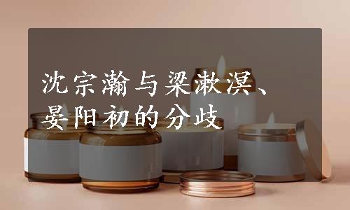 沈宗瀚与梁漱溟、晏阳初的分歧