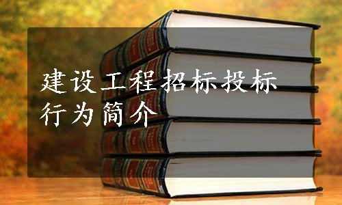建设工程招标投标行为简介