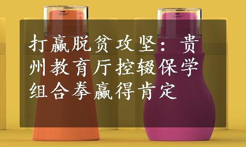 打赢脱贫攻坚：贵州教育厅控辍保学组合拳赢得肯定