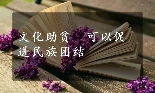 文化助贫　可以促进民族团结