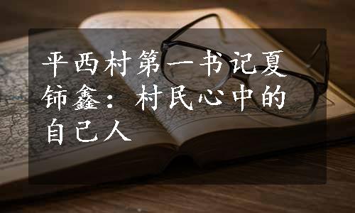 平西村第一书记夏铈鑫：村民心中的自己人