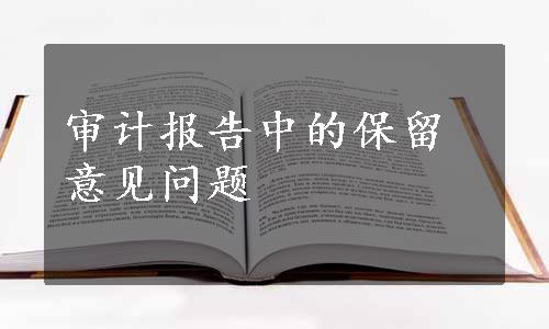 审计报告中的保留意见问题