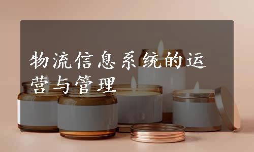 物流信息系统的运营与管理