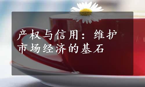 产权与信用：维护市场经济的基石