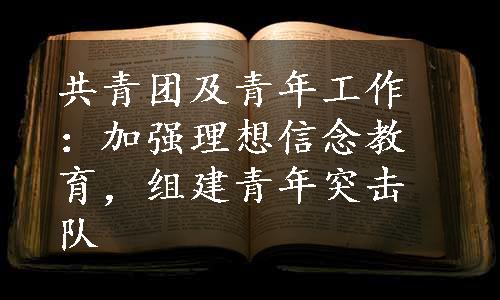 共青团及青年工作：加强理想信念教育，组建青年突击队