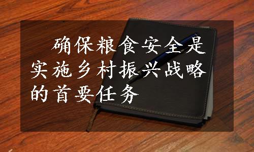 　确保粮食安全是实施乡村振兴战略的首要任务