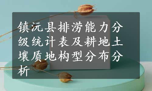 镇沅县排涝能力分级统计表及耕地土壤质地构型分布分析
