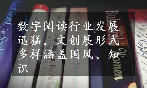 数字阅读行业发展迅猛，文创展形式多样涵盖国风、知识