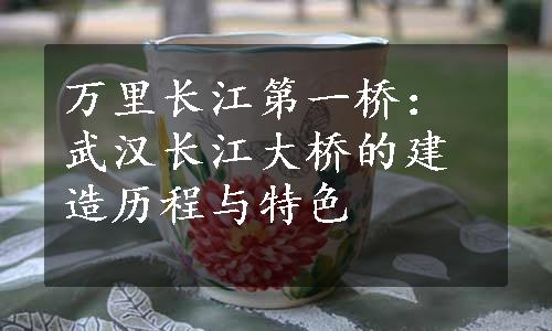 万里长江第一桥：武汉长江大桥的建造历程与特色