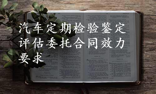 汽车定期检验鉴定评估委托合同效力要求