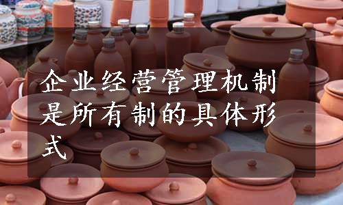 企业经营管理机制是所有制的具体形式