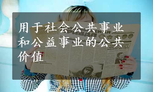 用于社会公共事业和公益事业的公共价值