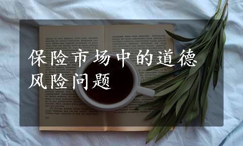 保险市场中的道德风险问题