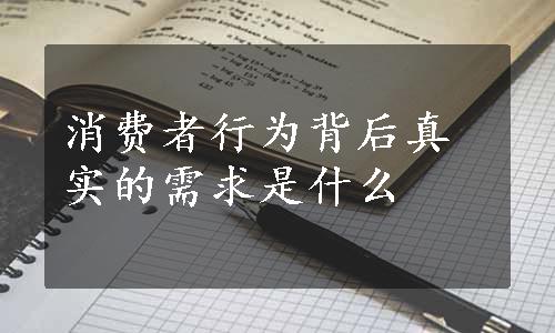 消费者行为背后真实的需求是什么
