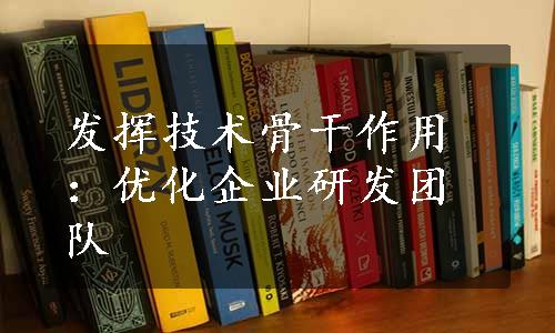 发挥技术骨干作用：优化企业研发团队