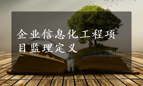 企业信息化工程项目监理定义