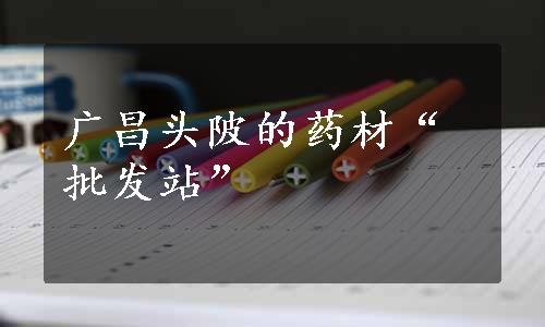 广昌头陂的药材“批发站”