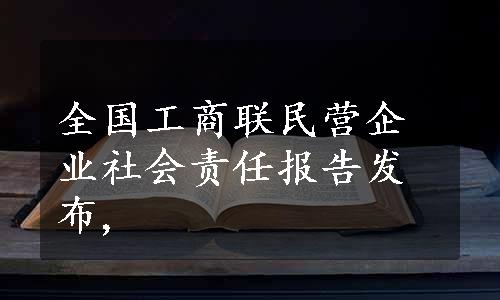 全国工商联民营企业社会责任报告发布,