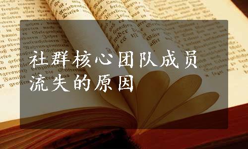 社群核心团队成员流失的原因