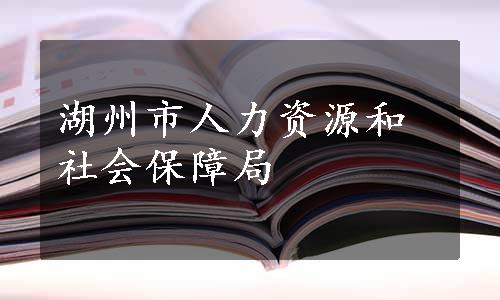 湖州市人力资源和社会保障局