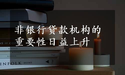 非银行贷款机构的重要性日益上升