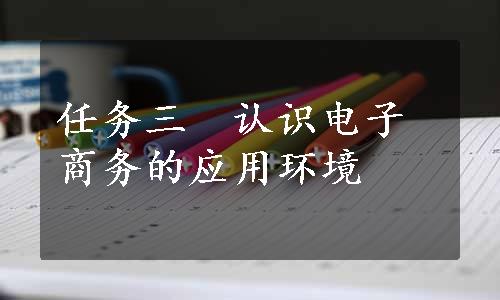 任务三　认识电子商务的应用环境
